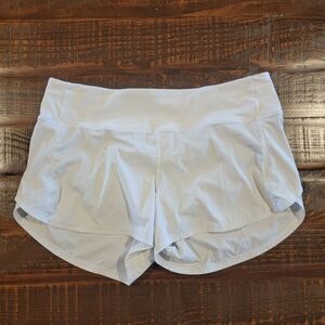 Lululemon Women's Speed Up Mid Rise Shorts White Size 10 - 4" inseam